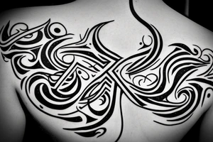 A design with the words ‘Sairam’ and ‘Reeshma’ , the design should be in the form of a straight line tattoo idea