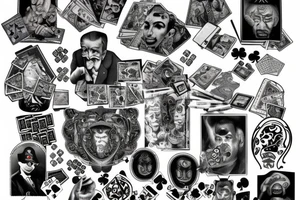Papa legbs playing poker tattoo idea