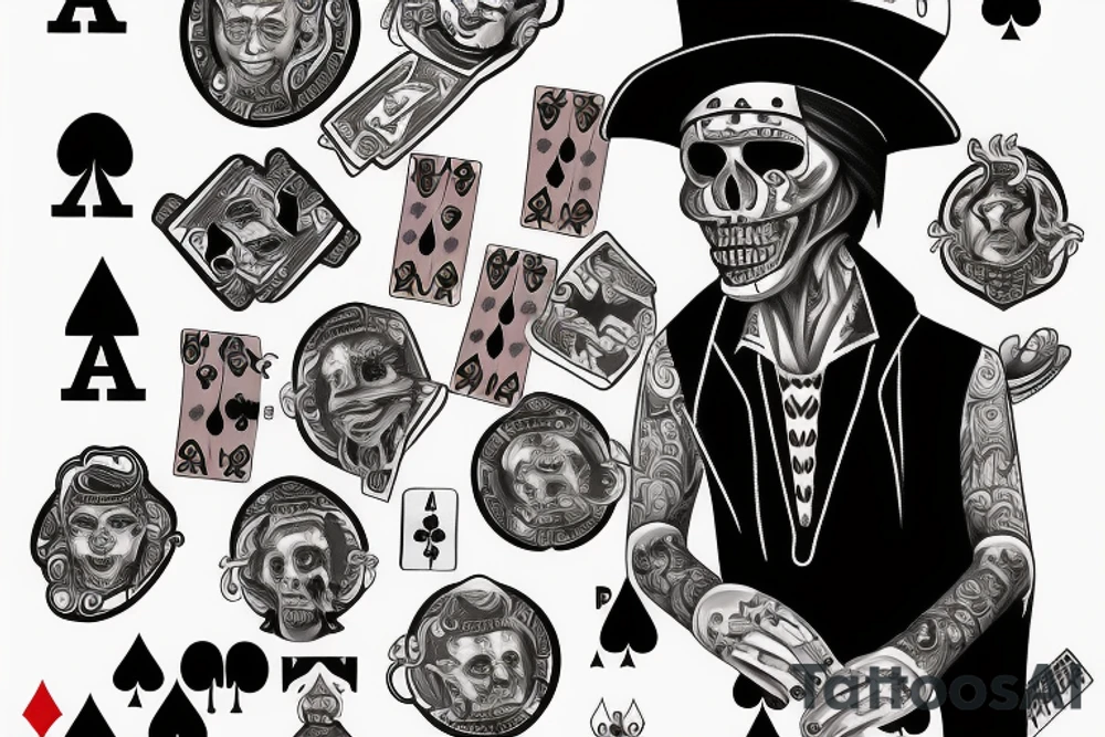 Papa legba playing poker tattoo idea