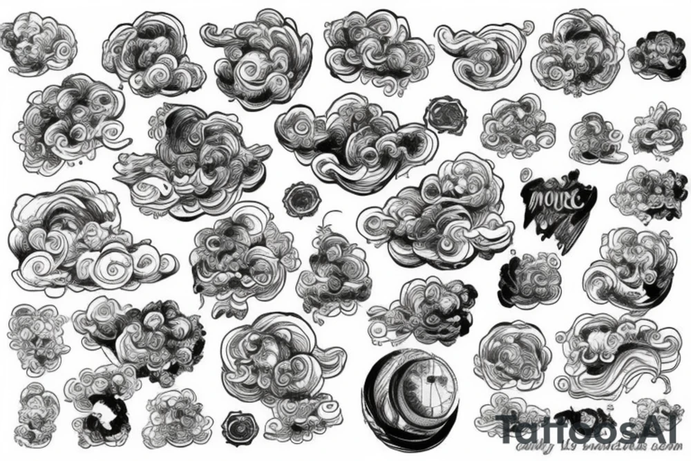 Money texture clouds tattoo idea