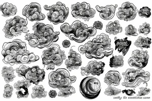 Money texture clouds tattoo idea