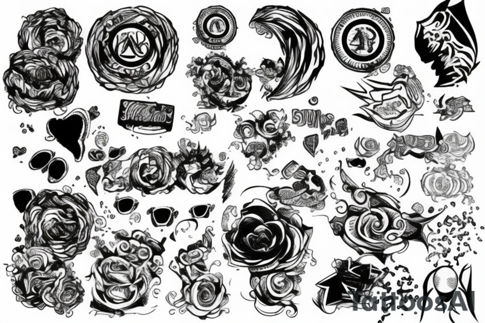 Money texture clouds tattoo idea