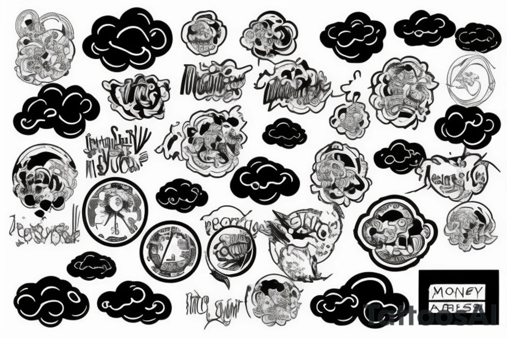 Money clouds tattoo idea
