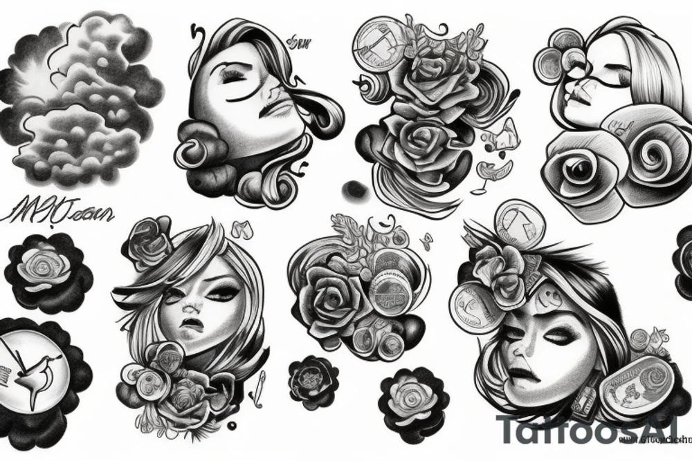 Money clouds tattoo idea