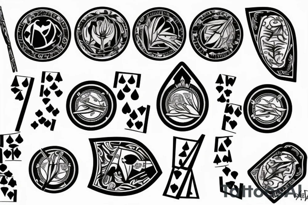 Ace of spaces thorns poker chips tattoo idea