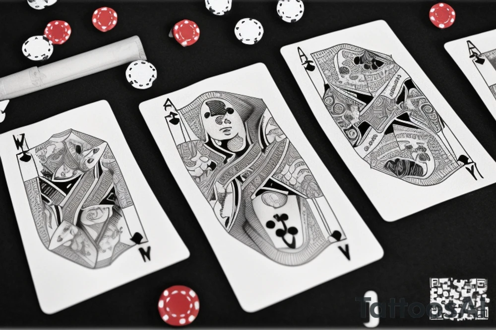 Ripped poker game tattoo idea