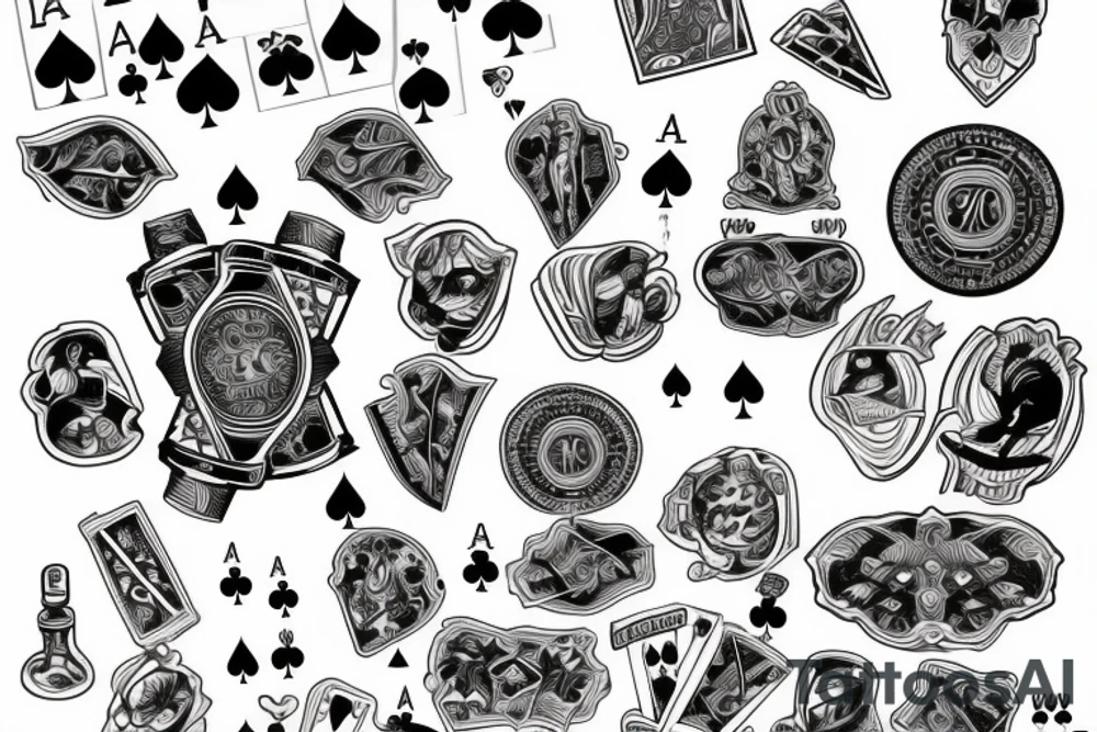 Ripped poker game tattoo idea