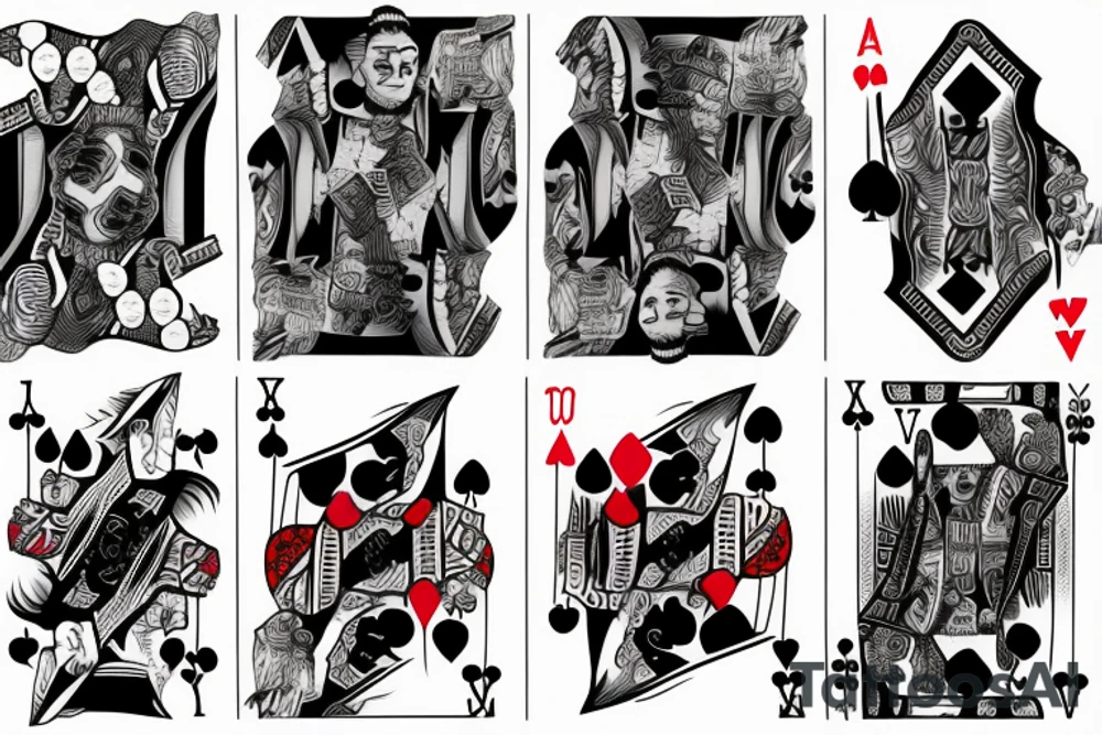 Ripped poker game tattoo idea