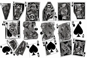 Ripped poker game tattoo idea