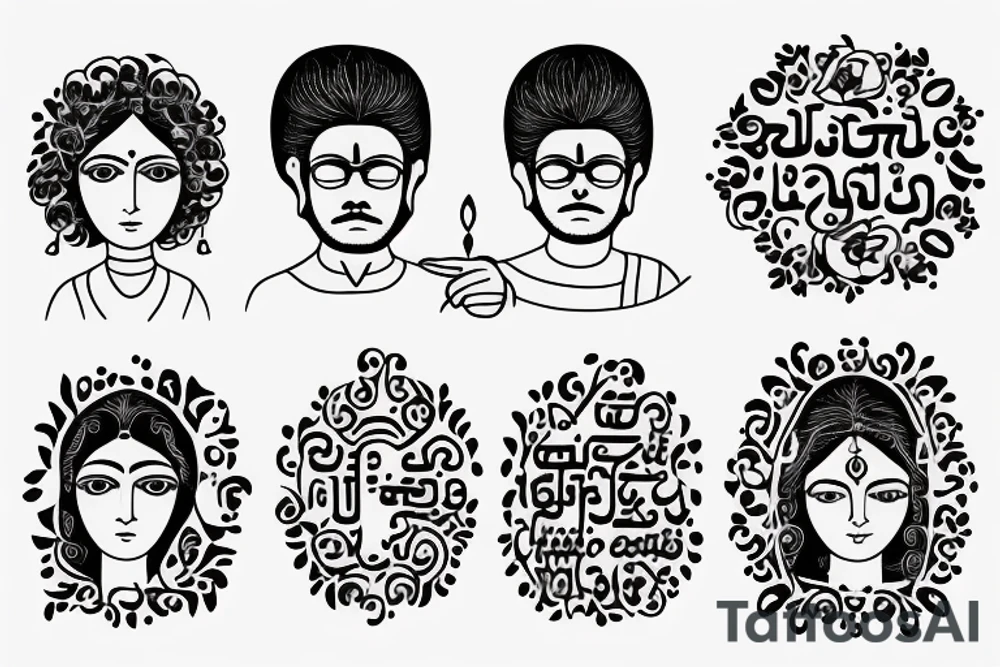 The words Sairam and Reeshma in a sentence tattoo idea