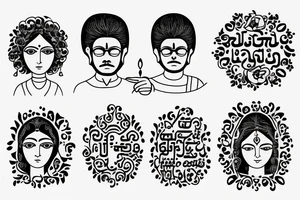 The words Sairam and Reeshma in a sentence tattoo idea