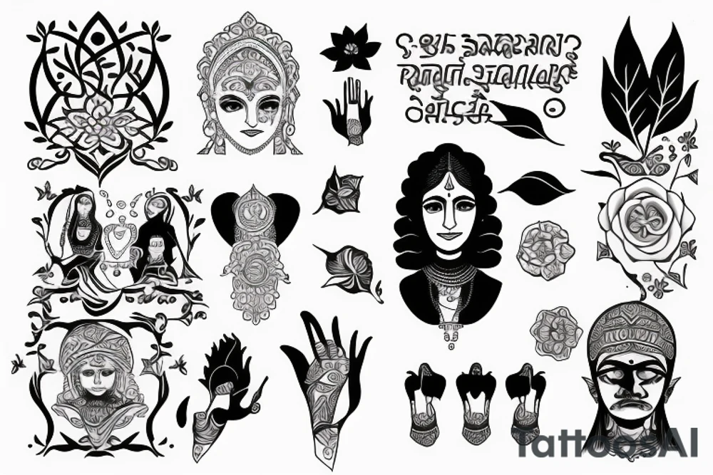 The words Sairam and Reeshma tattoo idea