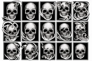 Skull fire fluff tattoo idea