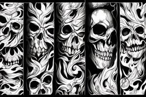 Skull fire fluff tattoo idea