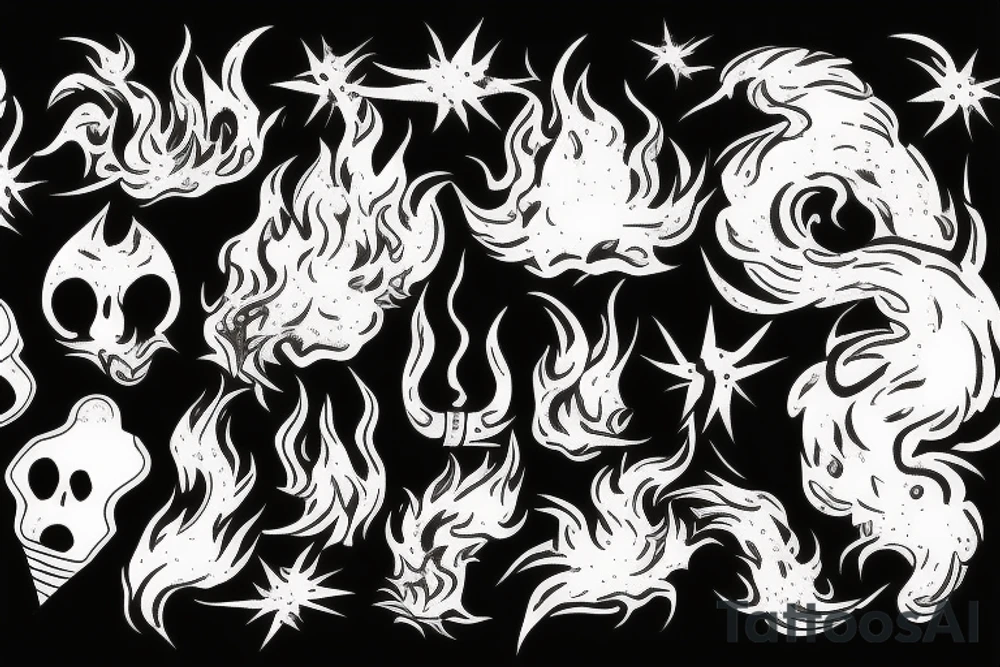 Ace fire cloud tattoo idea