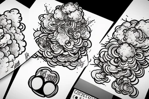 Ace spade fluffy cloud tattoo idea