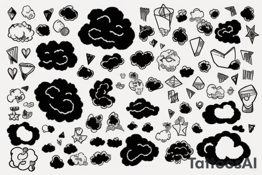 Ace spade fluffy cloud tattoo idea