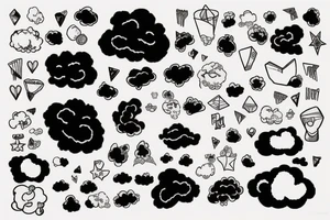 Ace spade fluffy cloud tattoo idea