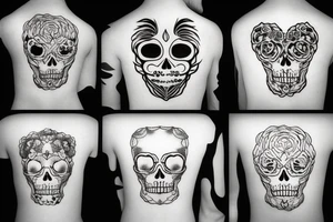 Ace spade fluffy cloud skull tattoo idea