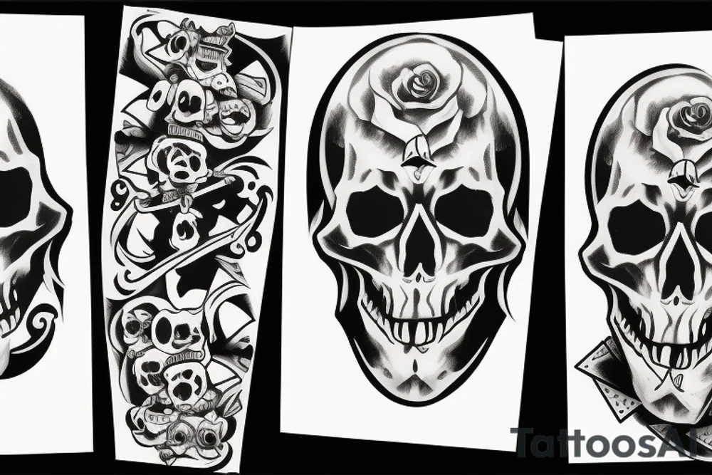 Ace spade skull tattoo idea