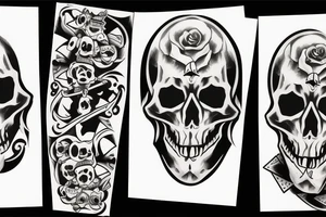 Ace spade skull tattoo idea