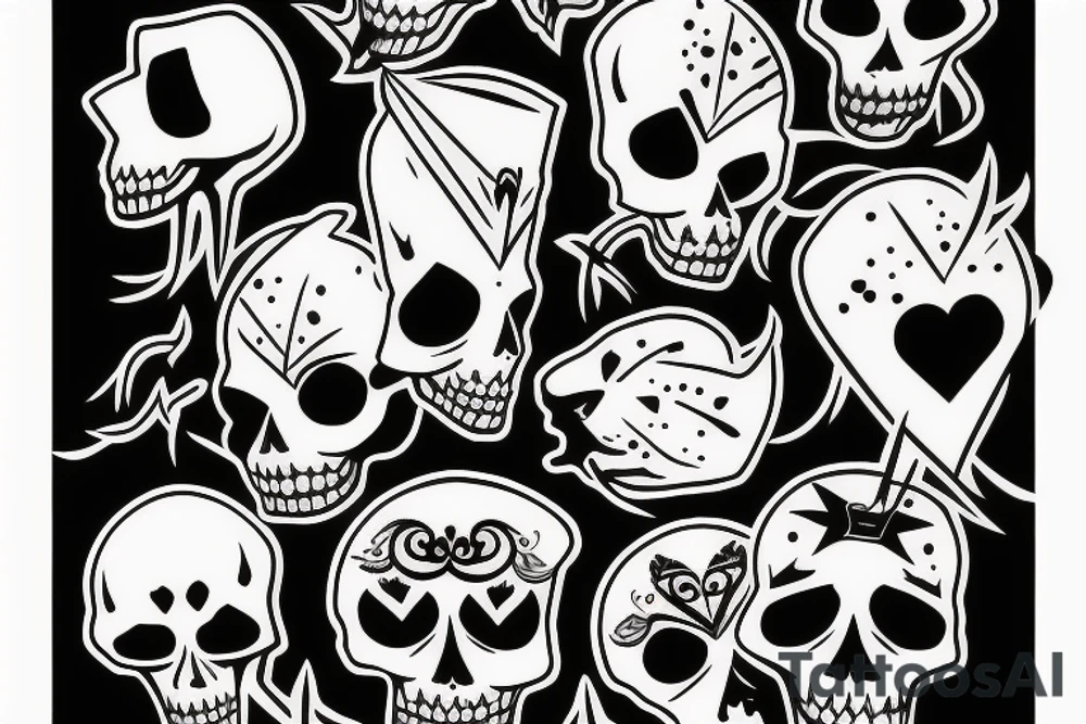 Ace spade skull tattoo idea