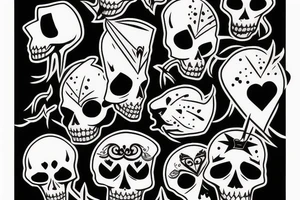 Ace spade skull tattoo idea