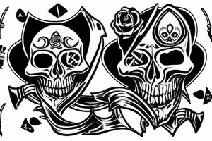 Ace spade skull tattoo idea