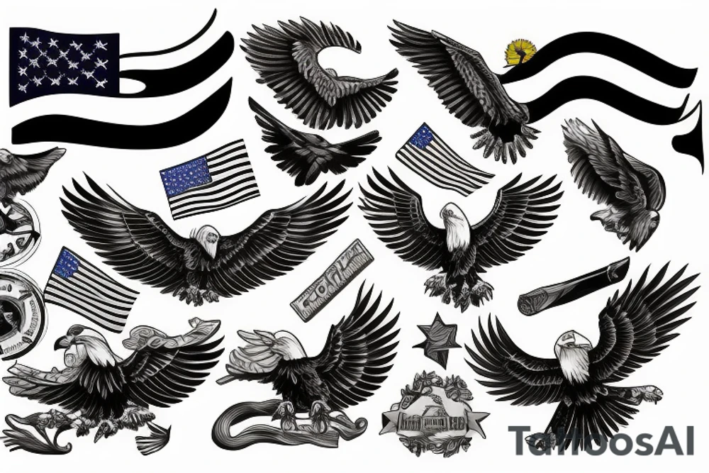 Eagle with the American flag tattoo idea