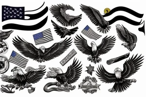 Eagle with the American flag tattoo idea