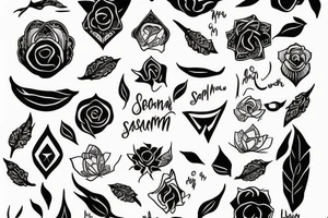 The words ‘Sairam’ and ‘Reeshma’ tattoo idea