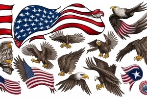 Eagle with the American flag tattoo idea