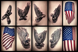 Eagle with the American flag tattoo idea