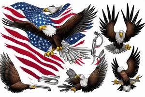 Eagle with the American flag tattoo idea