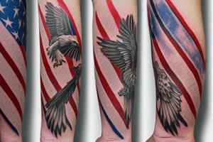 Eagle with the American flag tattoo idea