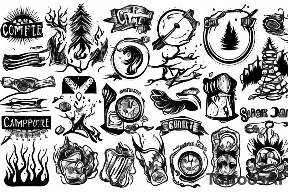 Campfire tattoo idea