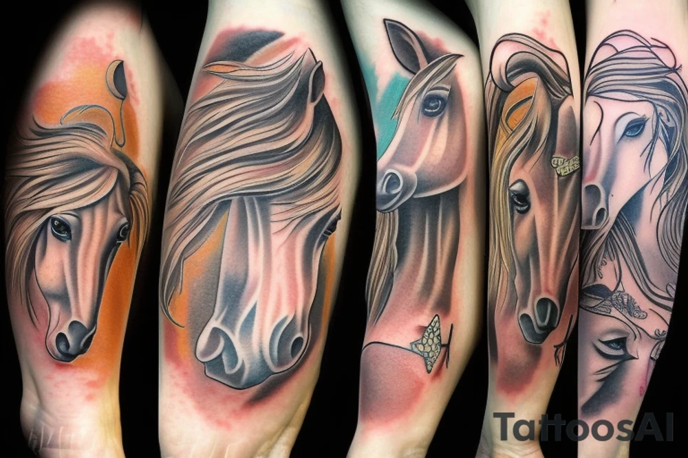 Horse woman tattoo idea
