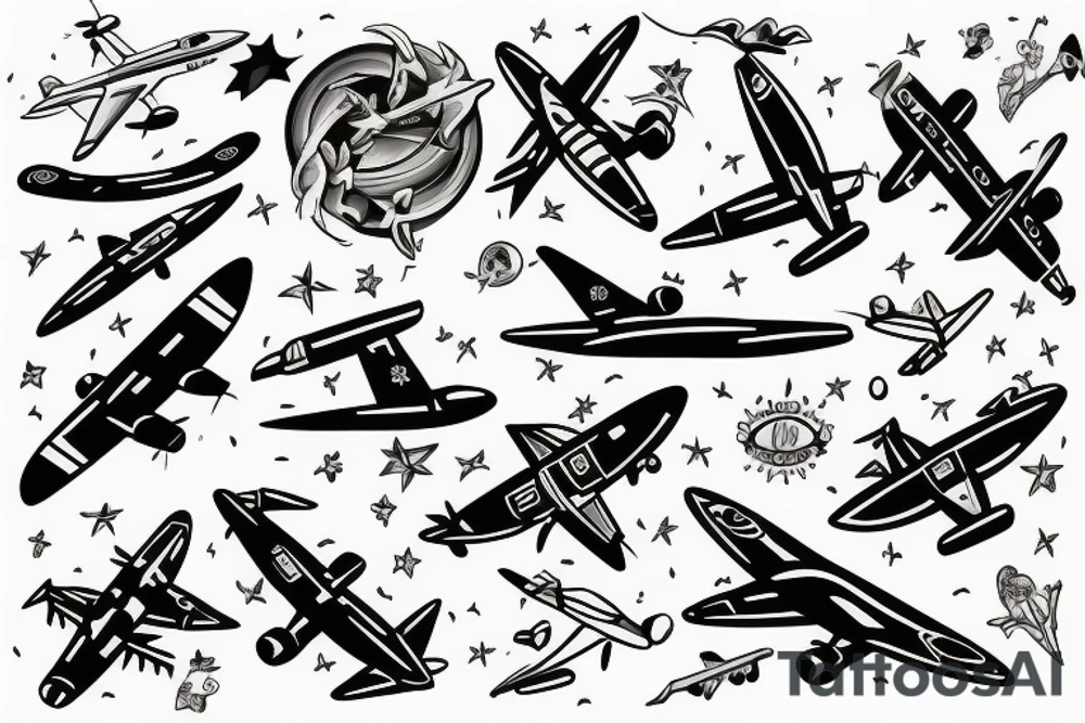 Jet plane tattoo idea