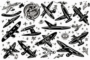 Jet plane tattoo idea