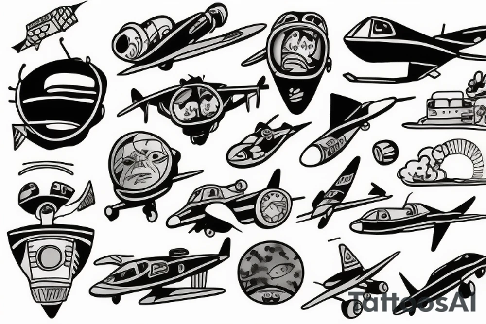 Jet plane smoke tattoo idea