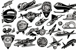 Jet plane smoke tattoo idea