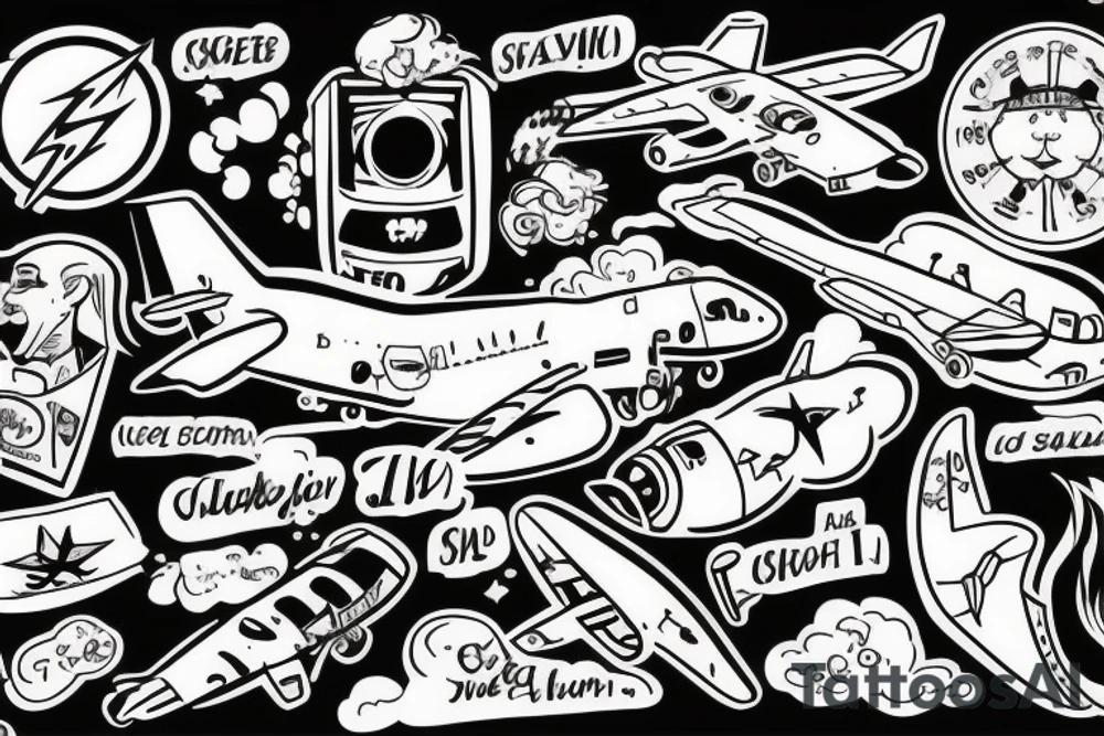 Jet plane smoke tattoo idea