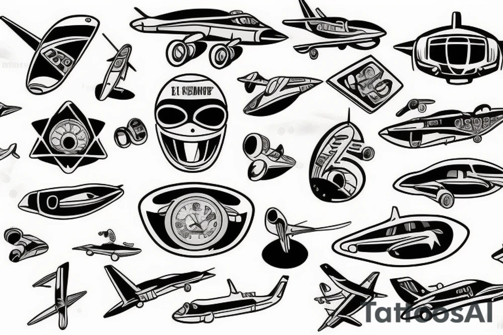 2059 Jet plane tattoo idea