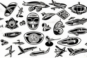 2059 Jet plane tattoo idea