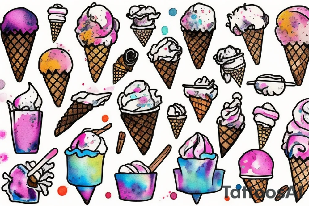 Ice cream
 smoke tattoo idea