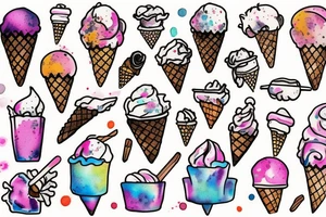 Ice cream
 smoke tattoo idea