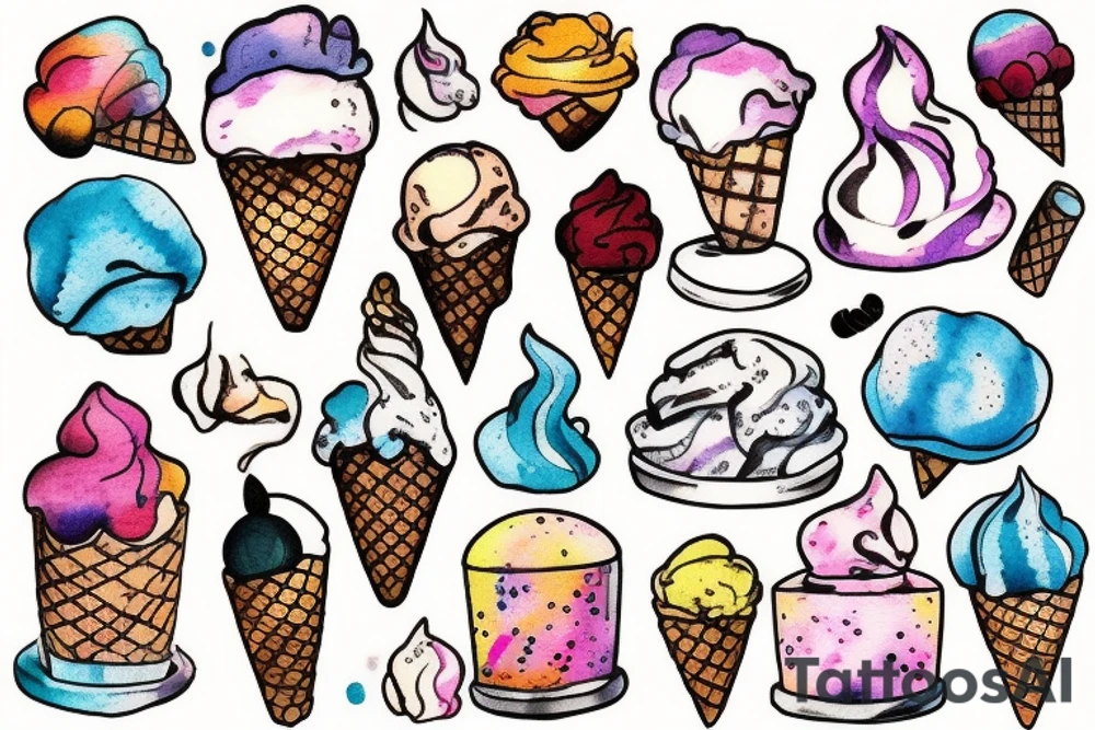 Ice cream
 smoke tattoo idea