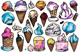 Ice cream
 smoke tattoo idea