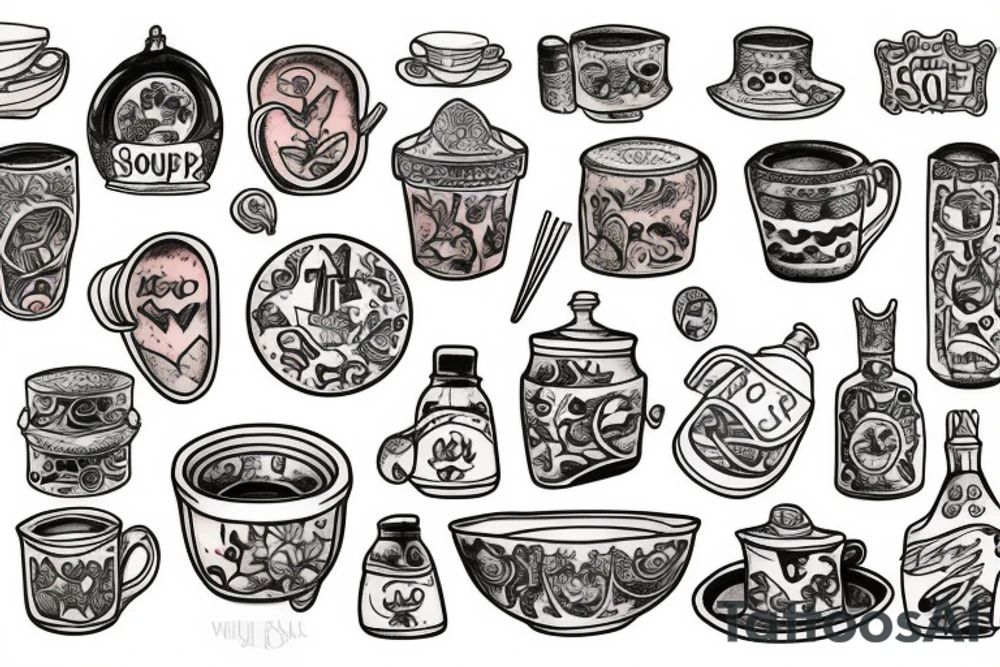 Soup bowl tattoo idea