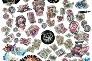Money pile tattoo idea